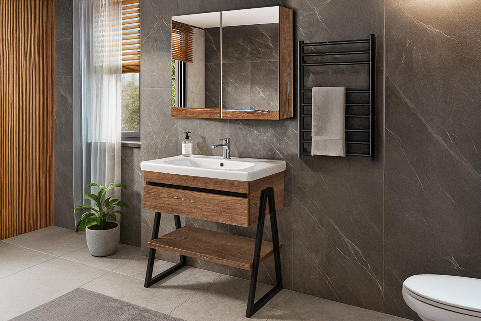 K545 Neo12 80cm ΕΠΙΠΛΟ ΜΠΑΝΙΟΥ K545 OLTRE 80 cm ΣΕ ΑΠΟΧΡΩΣΗ ΚΑΡΥΔΙΑΣ ΜΕ ΡΑΦΙ - Image 1