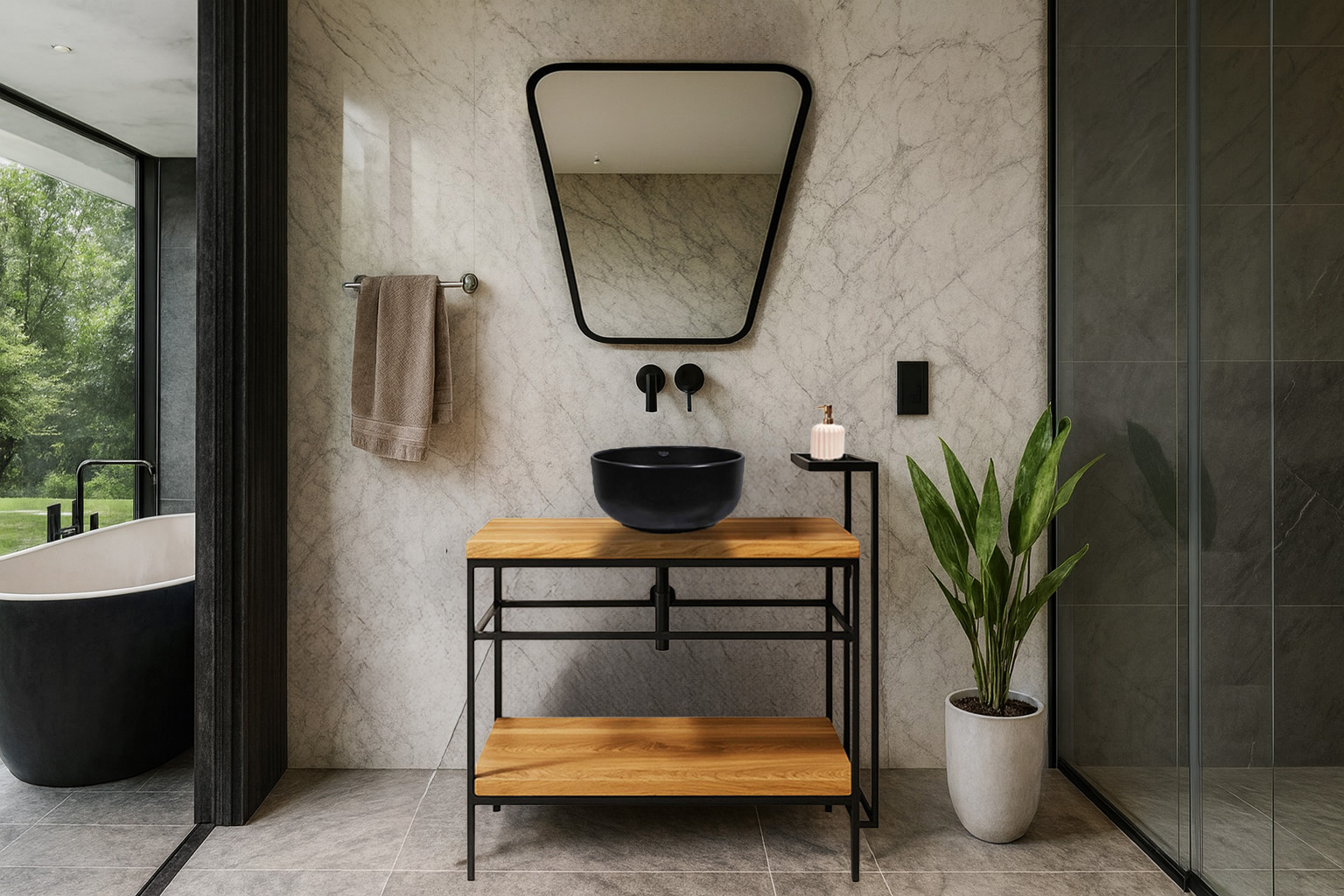 LIFE 70 ONE 46cm ΕΠΙΠΛΟ ΜΠΑΝΙΟΥ LIFE 70cm ΜΕ ΜΑΣΙΦ ΞΥΛΟ ΔΡΥΣ - Image 1