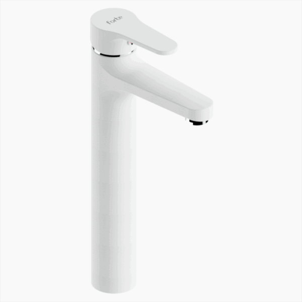 Μπαταρία Νιπτήρα Πάγκου Ορειχάλκινη Forte M 2422-WHT Ματ Λευκό