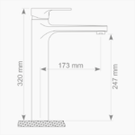 Μπαταρία Νιπτήρα Πάγκου Ορειχάλκινη Forte M 2422-WHT Ματ Λευκό - Image 3