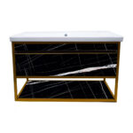 ΕΠΙΠΛΟ ΜΠΑΝΙΟΥ 7767-NARCISO 90 cm ΣΕ ΟΨΗ ΜΑΥΡΟΥ ΜΑΡΜΑΡΟΥ ΜΕ ΡΑΦΙ - Image 3