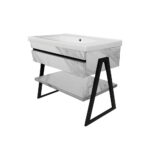 ΕΠΙΠΛΟ ΜΠΑΝΙΟΥ PROGETTO-OLTRE 100 cm ΣΕ ΟΨΗ ΛΕΥΚΟΥ ΜΑΡΜΑΡΟΥ ΜΕ ΜΠΕΖ ΝΕΡΑ - Image 2