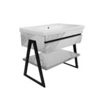 ΕΠΙΠΛΟ ΜΠΑΝΙΟΥ PROGETTO-OLTRE 100 cm ΣΕ ΟΨΗ ΛΕΥΚΟΥ ΜΑΡΜΑΡΟΥ ΜΕ ΜΠΕΖ ΝΕΡΑ - Image 3