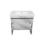 ΕΠΙΠΛΟ ΜΠΑΝΙΟΥ PROGETTO-OLTRE 80 cm ΣΕ ΟΨΗ ΛΕΥΚΟΥ ΜΑΡΜΑΡΟΥ ΜΕ ΜΠΕΖ ΝΕΡΑ - Image 4