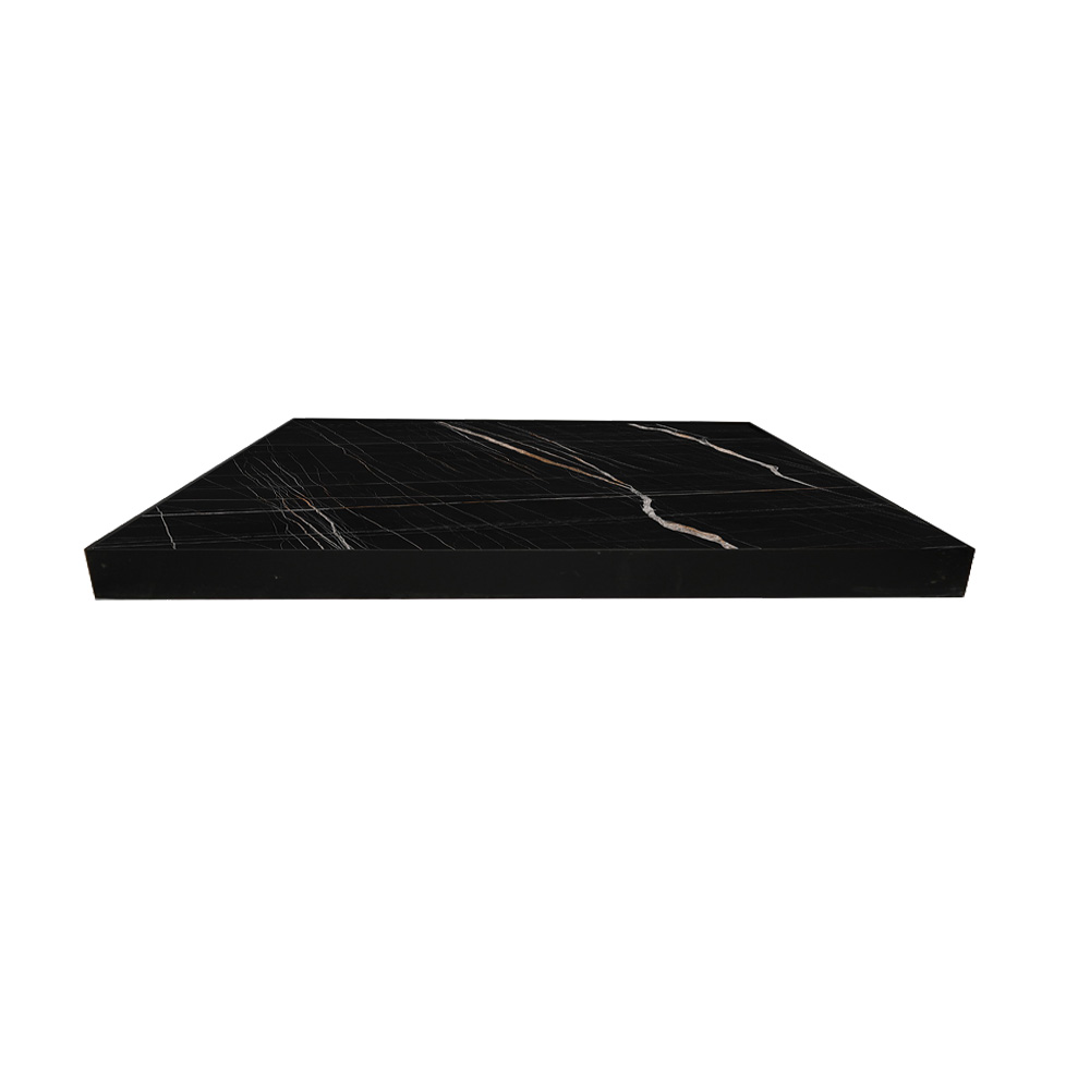 5175 TOUR Noir Marble Black Επιφάνεια τραπεζιού με μεταλλικό στεφάνι 5175 HPL BLACK 80χ80 cm - Image 1